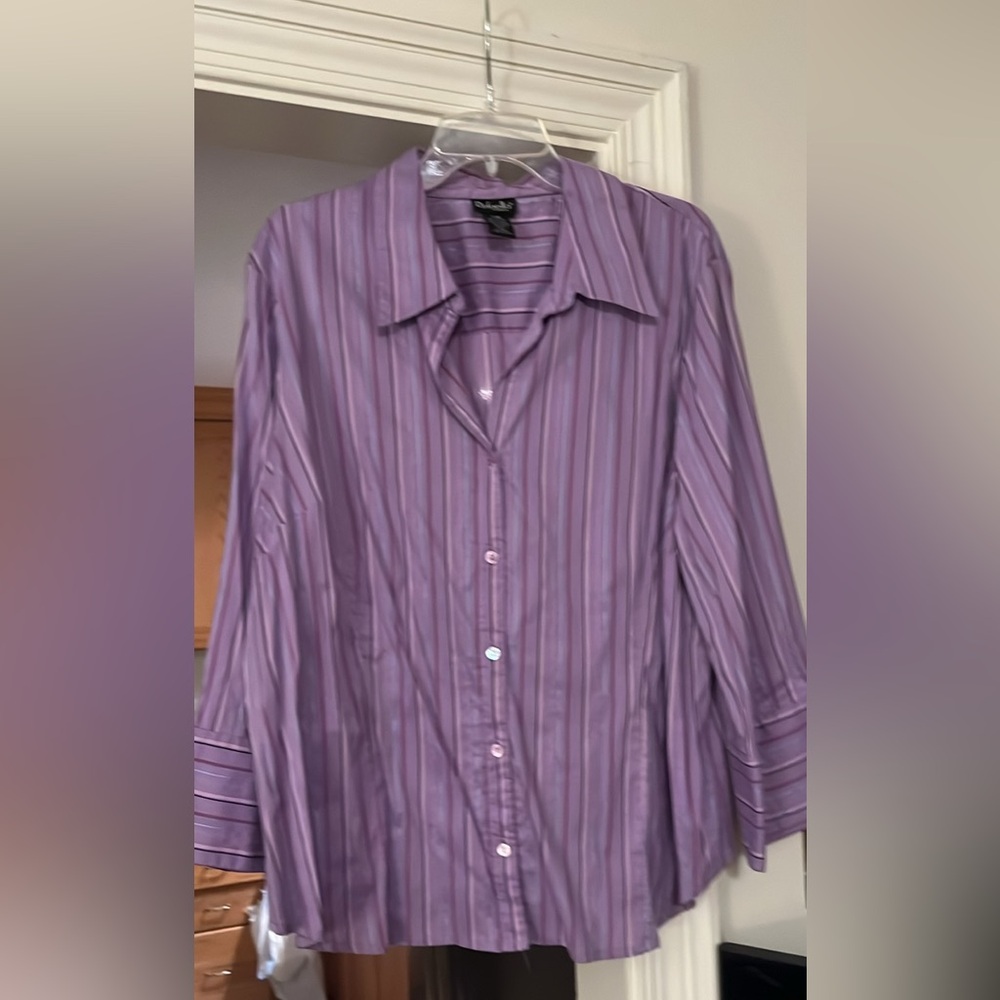Rafaella Purple Striped Blouse